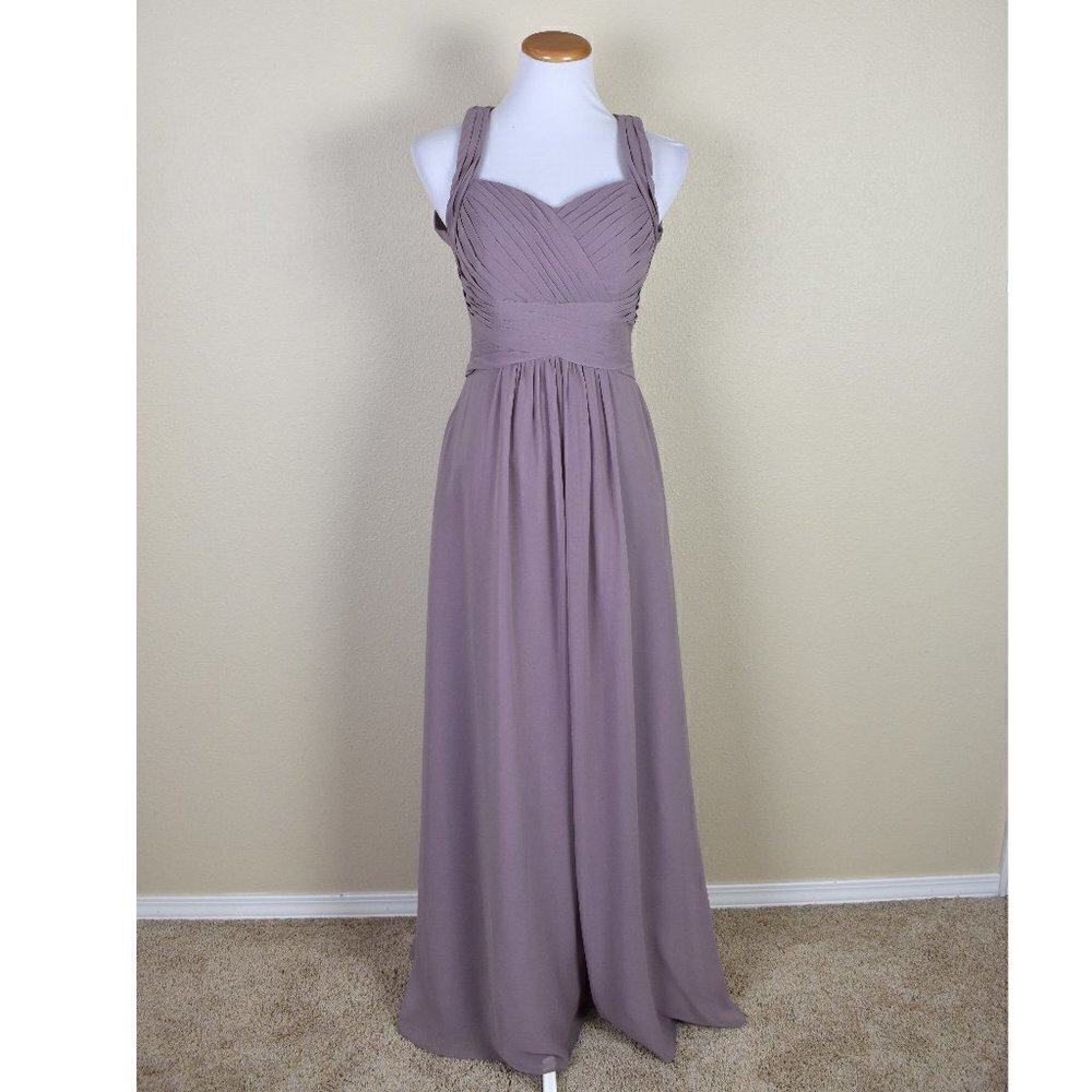 Azazie Claudia DUSK Pleated Chiffon Long Dress 2